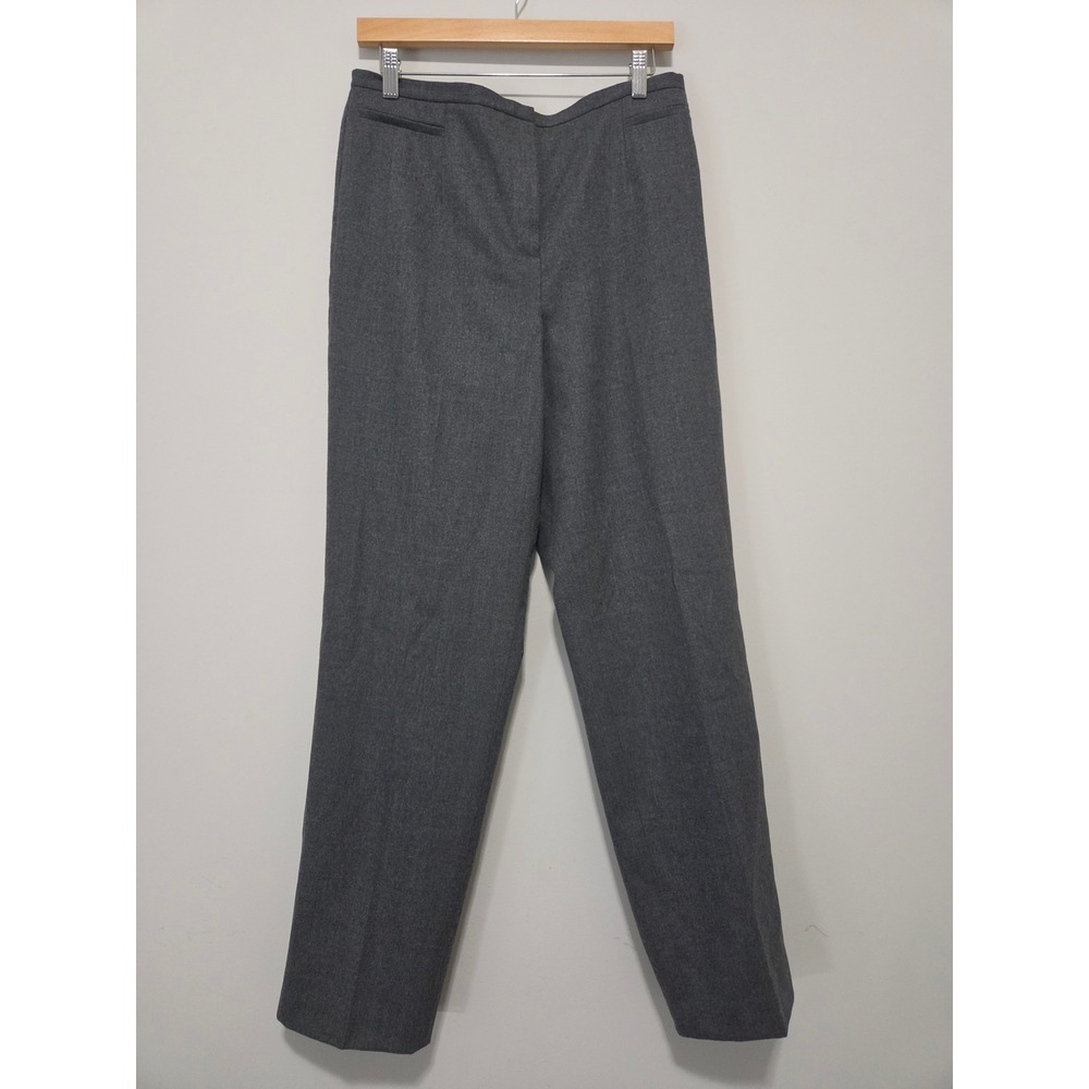 Talbots Womens Gray Wool Stretch Straight Leg Dress Pants Size 10 Made in Italy